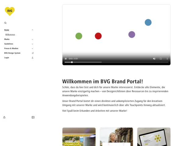 BVG brand portal: Willkommen