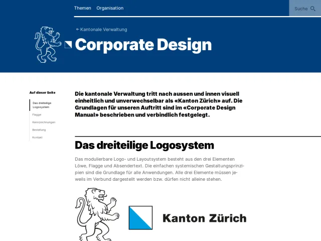 Canton of Zurich guidelines: Corporate Design