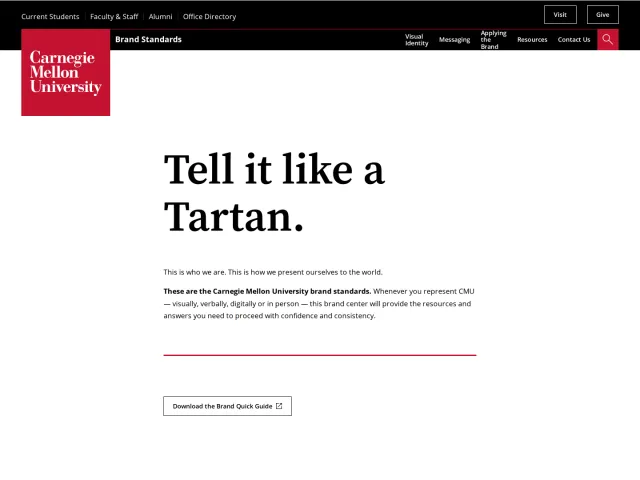 Carnegie Mellon University guidelines: Brand Standards