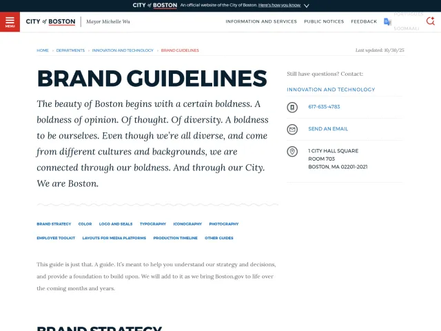 City of Boston guidelines: Brand Guidelines