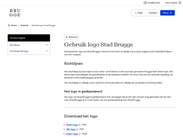 City of Bruges press & asset kit: Gebruik logo Stad Brugge