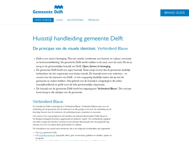 City of Delft guidelines: Huisstijl handleiding gemeente Delft