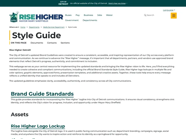City of Detroit press & asset kit: Style Guide