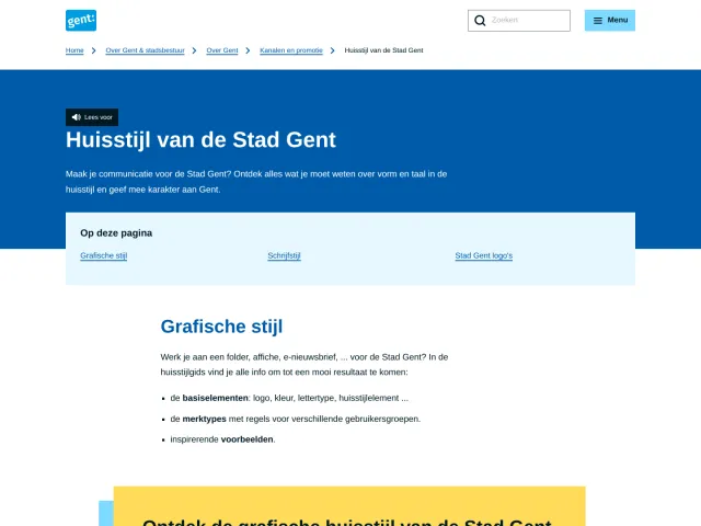 City of Ghent guidelines: Huisstijl van de Stad Gent