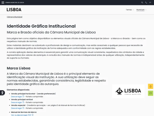 City of Lisbon press & asset kit: Identidade gráfica da Câmara Municipal de Lisboa