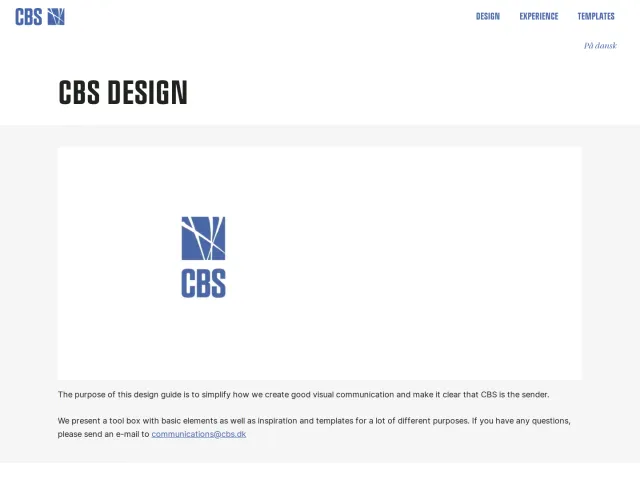 Copenhagen Business School guidelines: CBS design guide