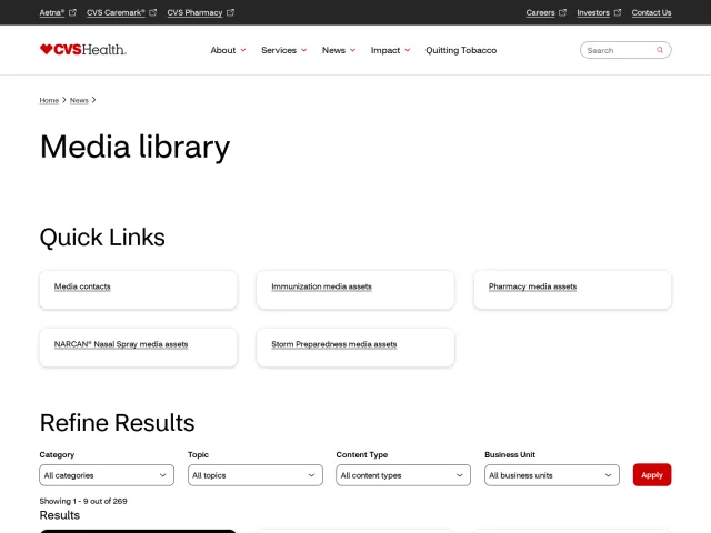 CVS Health press & asset kit: Media Library