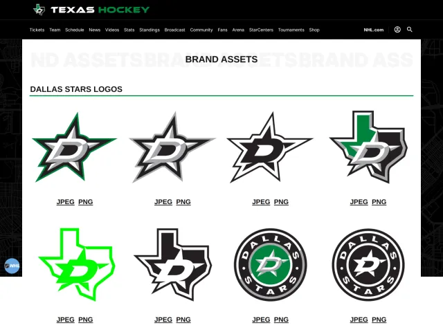 Dallas Stars press & asset kit: Brand Assets