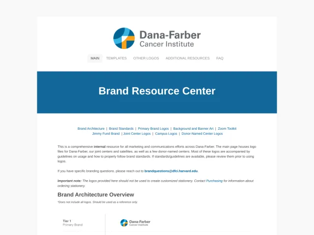 Dana-Farber Cancer Institute brand portal: DFCI