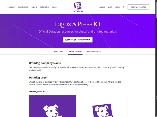 Datadog press & asset kit: Logos & Press Kit