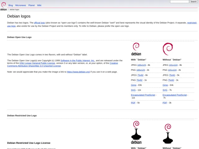 Debian press & asset kit: Debian logos