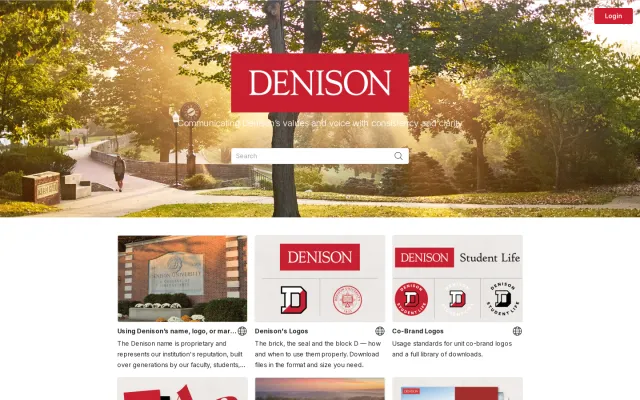 Denison University brand portal: Denison University