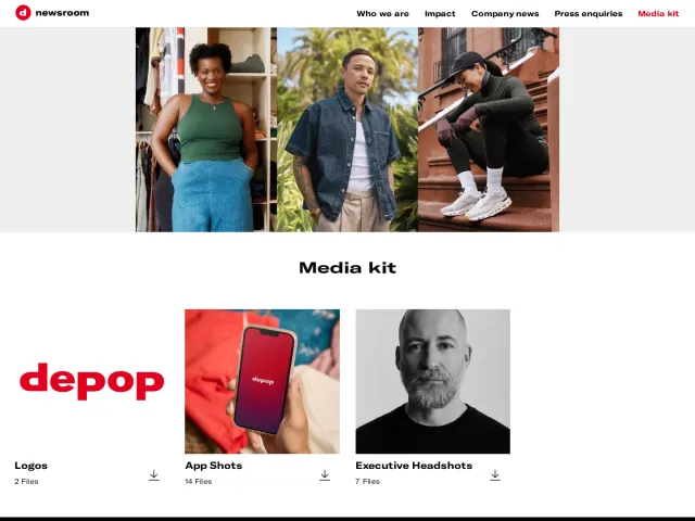 Depop press & asset kit: Media kit
