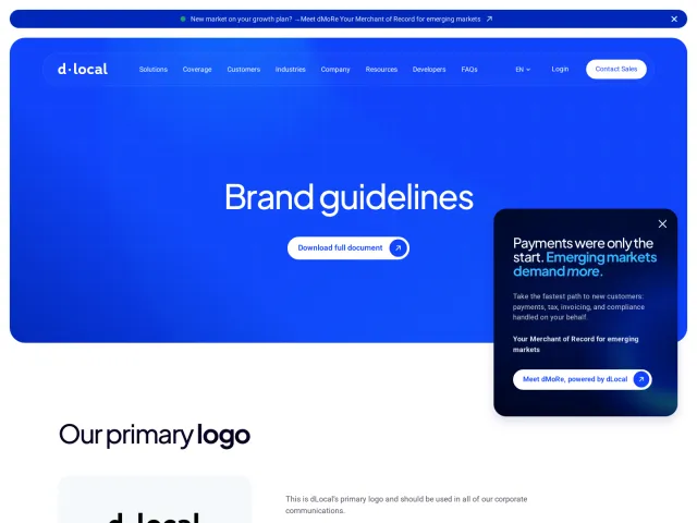 dLocal guidelines: Brand guidelines: logos and visual assets