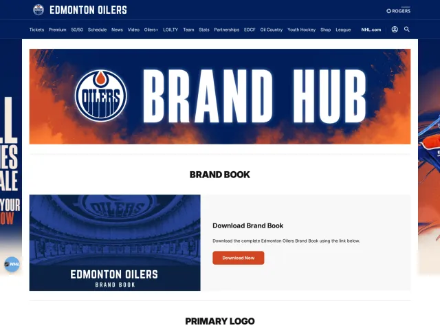 Edmonton Oilers press & asset kit: Brand Hub
