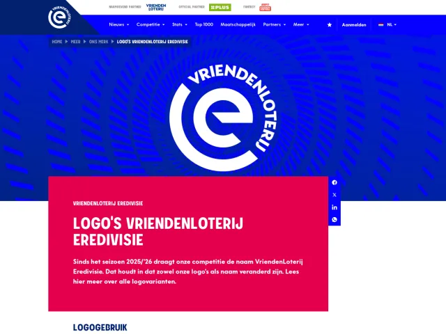 Eredivisie press & asset kit: VriendenLoterij Eredivisie