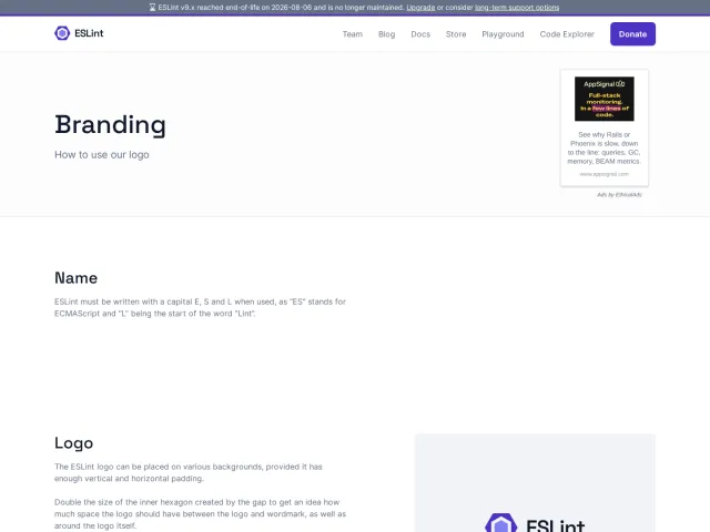 ESLint guidelines: Branding