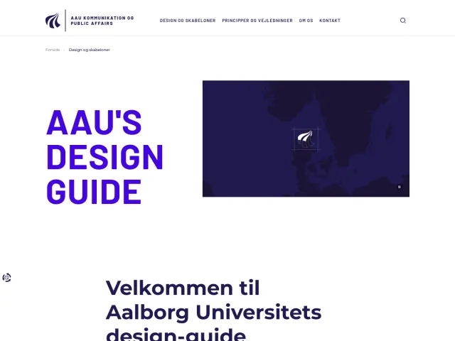 Aalborg University guidelines: Design og skabeloner