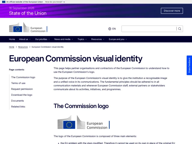 European Commission press & asset kit: European Commission visual identity