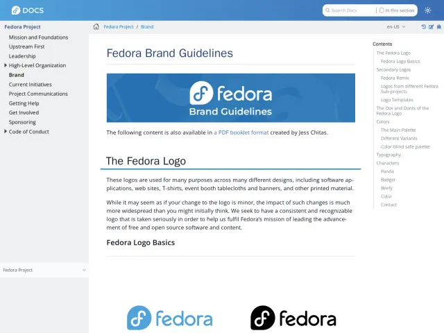 Fedora Project guidelines: Fedora Brand Guidelines :: Fedora Docs