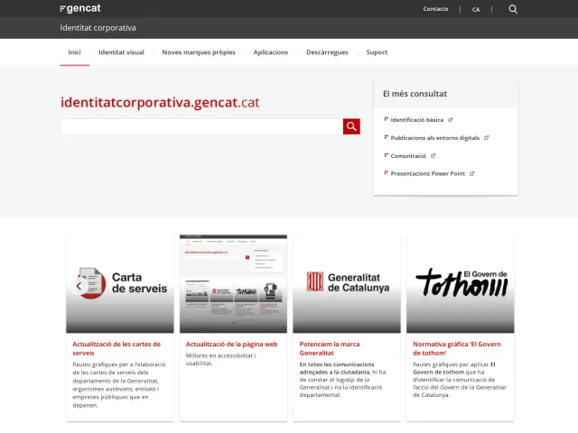 Generalitat de Catalunya guidelines: Inici. Identitat corporativa
