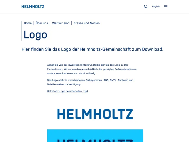 Helmholtz Association press & asset kit: Logo