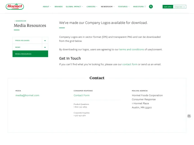 Hormel Foods press & asset kit: Media Resources