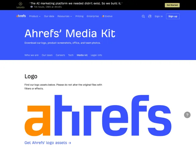 Ahrefs press & asset kit: Ahrefs’ Media Kit