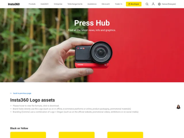 Insta360 press & asset kit: Centre de presse Insta360