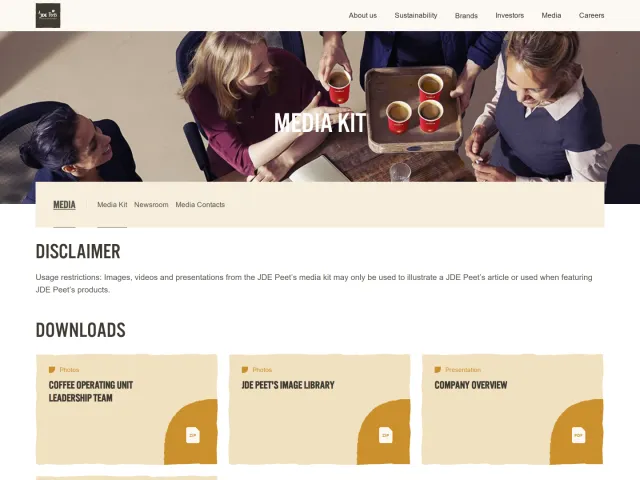 JDE Peet's press & asset kit: Media Kit