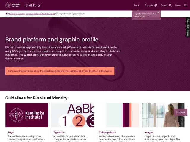 Karolinska Institutet guidelines: Brand platform and graphic profile