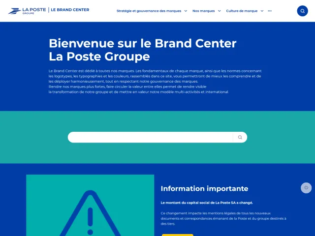 La Poste Groupe brand portal: Page d'accueil