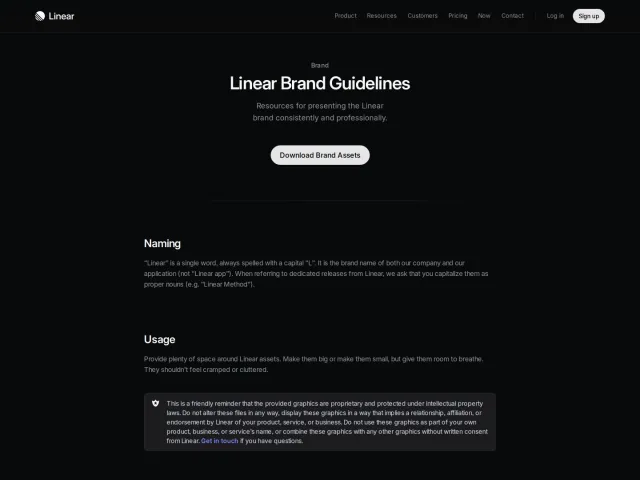 Linear guidelines: Brand Guidelines