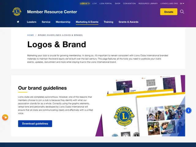 Lions Clubs International guidelines: Brand Guidelines (Logos & Brand)