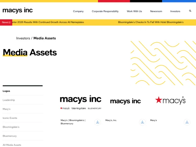 Macy's press & asset kit: Investors