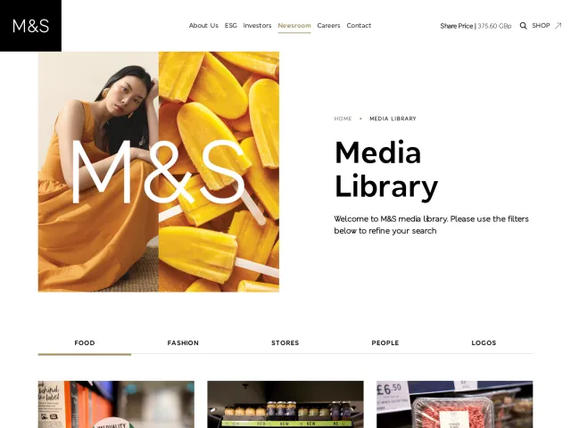 Marks & Spencer press & asset kit: Media Library