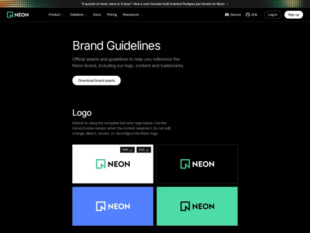 Neon guidelines: Neon Logo + Brand Guidelines