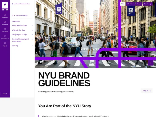 New York University guidelines: NYU Brand Guidelines