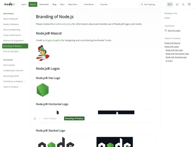 Node.js press & asset kit: Node.js