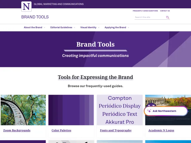 Northwestern University guidelines: Brand Tools