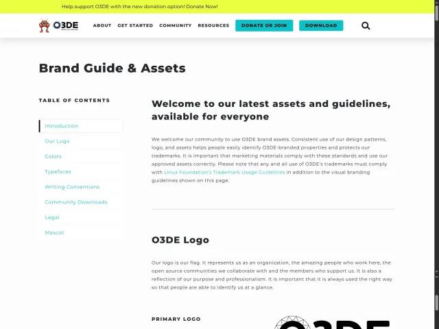 O3DE guidelines: Brand Guidelines
