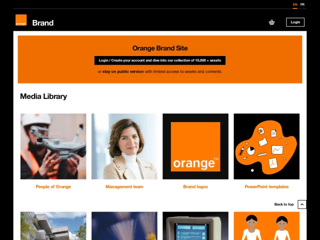 Orange brand portal: Brand