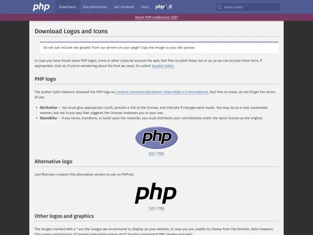 PHP press & asset kit: PHP: Download Logos