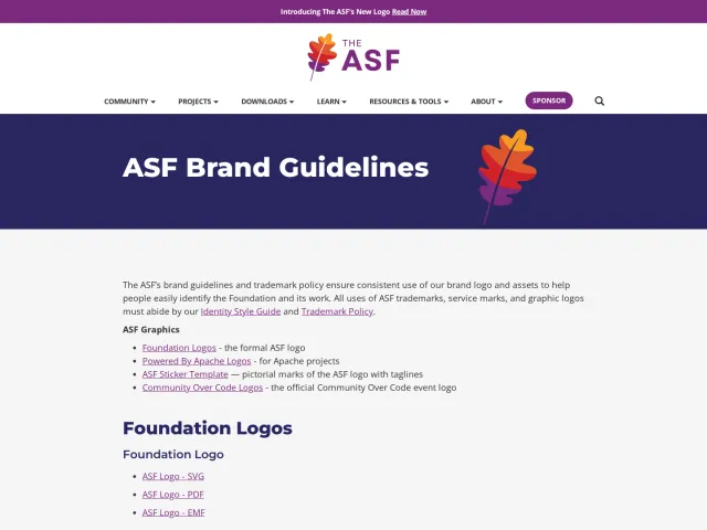 Apache Software Foundation guidelines: Brand Guidelines