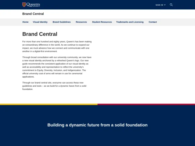 Queen's University guidelines: Brand Central