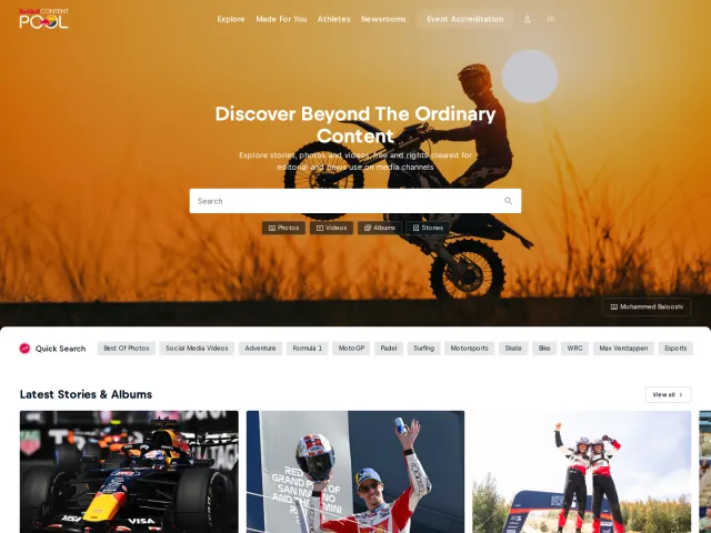 Red Bull press & asset kit: Red Bull Content Pool