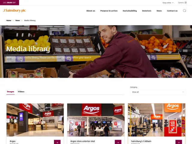 Sainsbury's press & asset kit: Media library