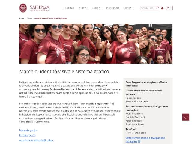 Sapienza Università di Roma guidelines: Marchio, identità visiva e sistema grafico