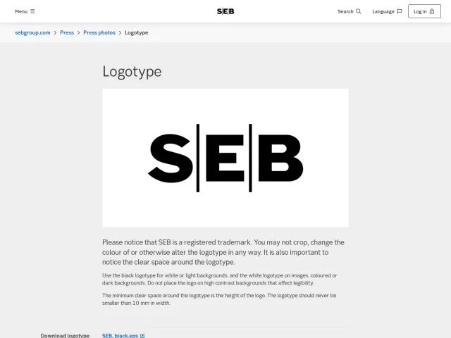 SEB press & asset kit: Logotype