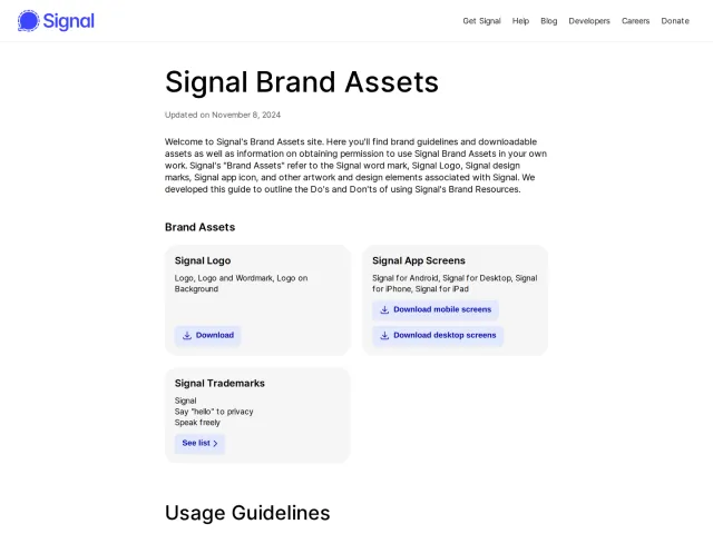 Signal guidelines: Signal >> Signal Brand Assets
